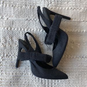 Jason Wu Pointed Toe Wool Bow Slingback Heels!